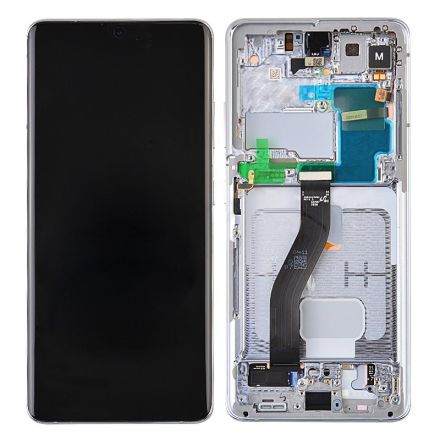 For Samsung Galaxy S21 Ultra G998U/G998B OLED Screen Digitizer Assembly with Front Frame - Silver - OEM New
