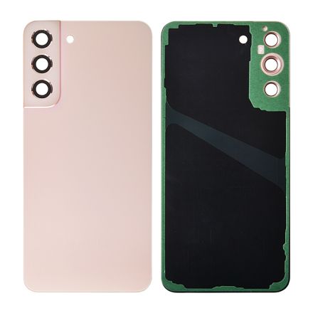 For Samsung Galaxy S22+ 5G S906/S906U/S906B Battery Cover with Small Parts - Pink Gold - Samsung Logo