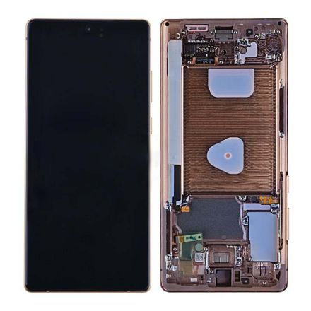 For Samsung Galaxy Note20 N980U/N980F OLED Screen Digitizer Assembly with Front Frame - Bronze - OEM Refurbished
