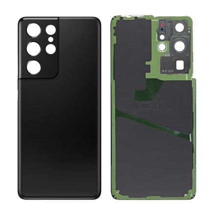 For Samsung Galaxy S21 Ultra G998U/G998B Battery Cover with Small Parts - Black - Samsung Logo