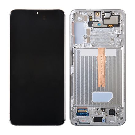 For Samsung Galaxy S22+ S906U/S906B OLED Screen Digitizer Assembly with Front Frame - White - OEM New