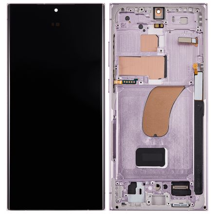 For Samsung Galaxy S23 Ultra 5G S918B (International Version) OLED Screen Digitizer Assembly with Front Frame - Lavender - OEM New