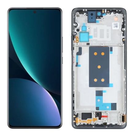 For Xiaomi 12T OLED Screen Digitizer Assembly with Front Frame - Black - OEM New